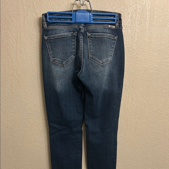 KanCan Women Distressed Dark Wash Straight Leg Jeans Size 3/25 - Picture 3 of 5